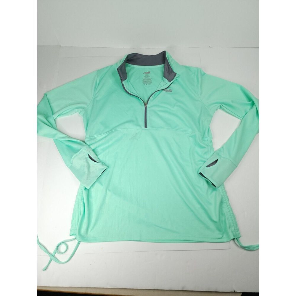 Avia Green Half Zip Tech Jacket w/ Thumbholes Womens Size L Large‎ Running Walk